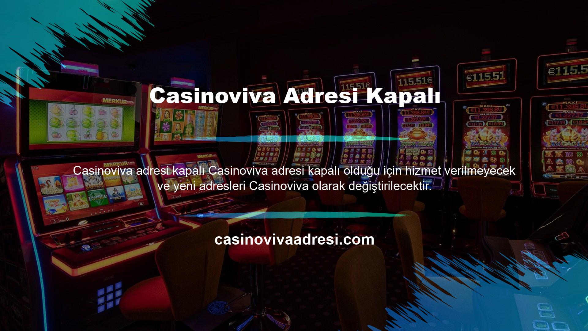 Casinoviva online bahis siteleri ve casino siteleri başta futbol, ​​diğer spor bahisleri, canlı bahis, casino ve canlı casino, poker ve diğer sanal spor bahisleri olmak üzere dilde hizmet sunmaktadır